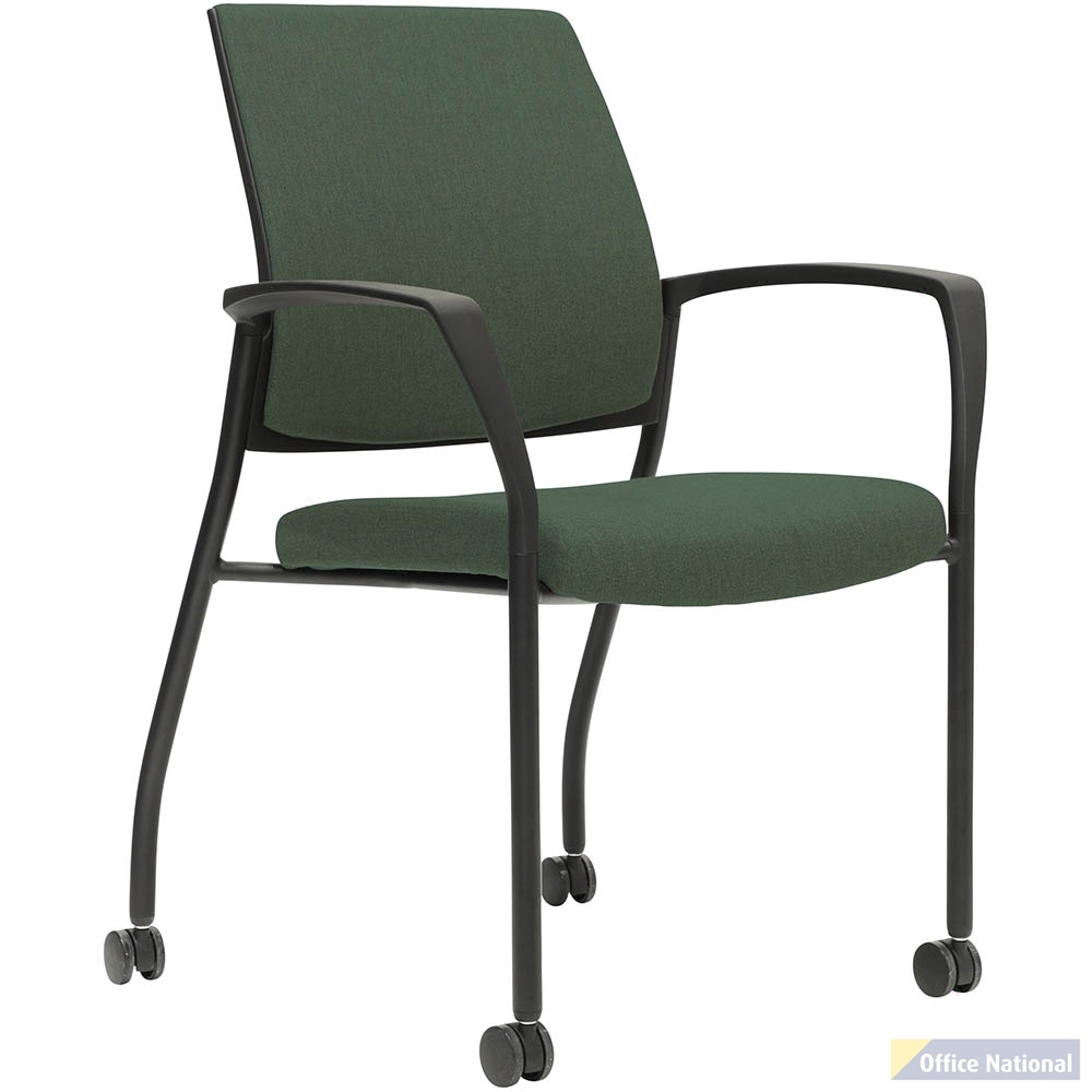 URBIN 4 LEG ARMCHAIR CASTOR BLACK FRAME GRAVITY FOREST SEAT INNER AND OUTER BACK