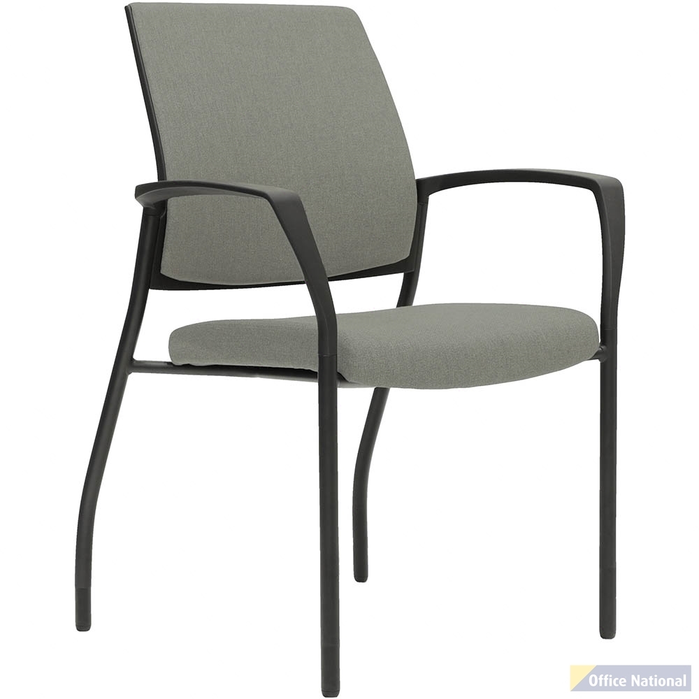URBIN 4 LEG ARMCHAIR GLIDES BLACK FRAME GRAVITY STEEL FABRIC SEAT INNER AND OUTER BACK