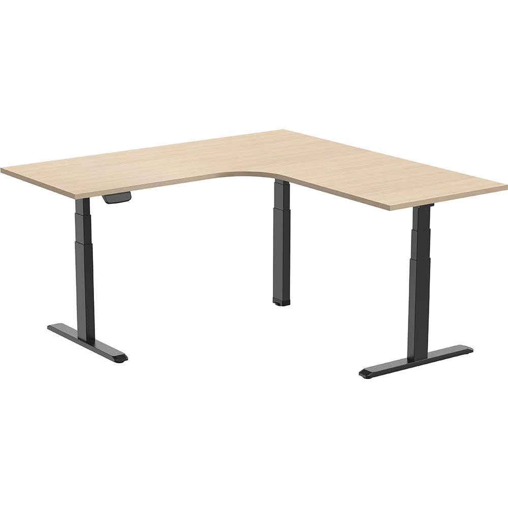 ERGOVIDA EED-633D ELECTRIC SIT-STAND CORNER DESK 1800 X 1800 X 750MM BLACK/OAK