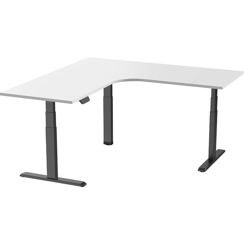 ERGOVIDA EED-633D ELECTRIC SIT-STAND CORNER DESK 1800 X 1800 X 750MM BLACK/WHITE