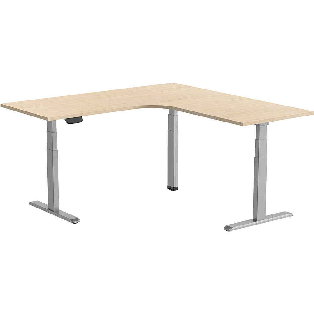 ERGOVIDA EED-633D ELECTRIC SIT-STAND CORNER DESK 1800 X 1800 X 750MM GREY/OAK