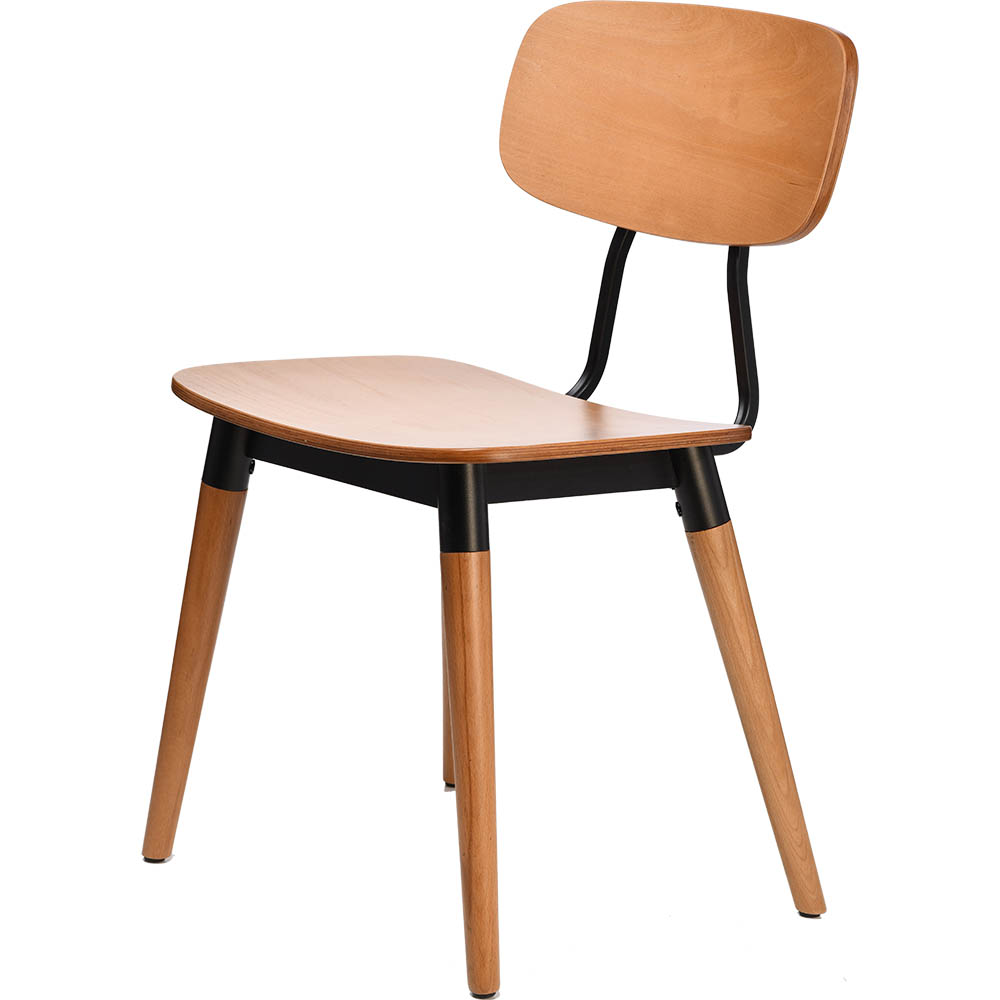 Felix Chair Ply Seat Lancaster Oak Black Frame