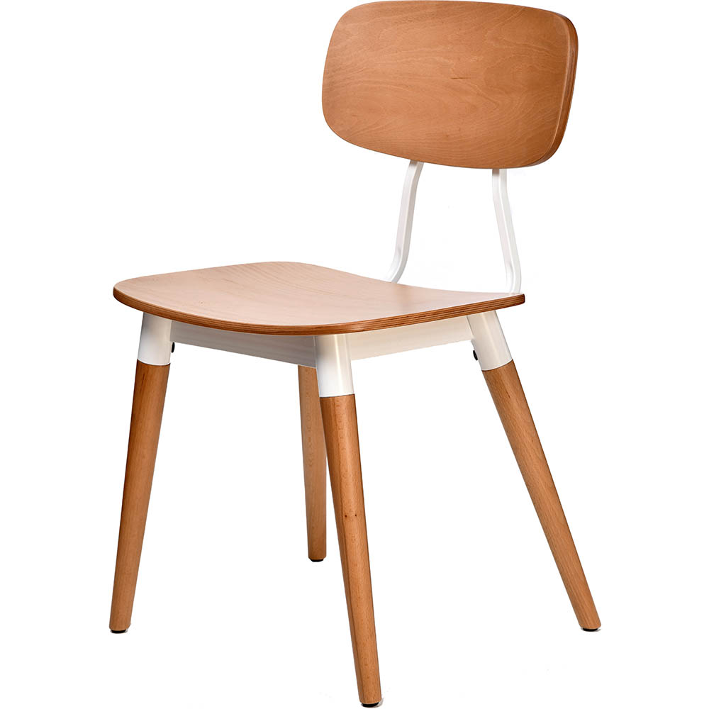 Felix Chair Ply Seat Natural White Frame