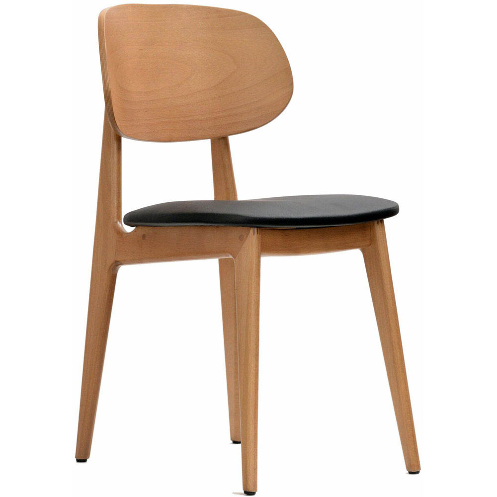 Durafurn Ban Chair Black Dolaro Vinyl Seat Trojan Oak Frame
