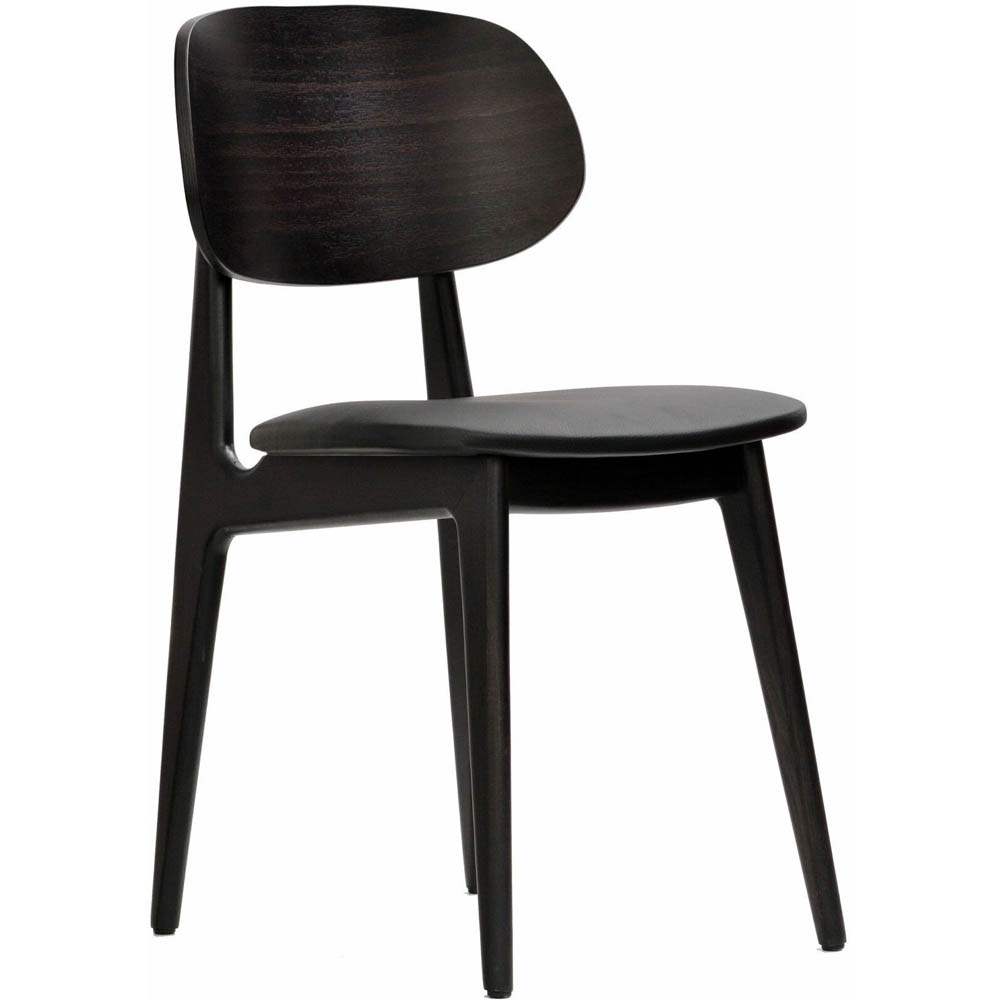 Durafurn Ban Chair Black Dolaro Vinyl Seat Wenge Frame