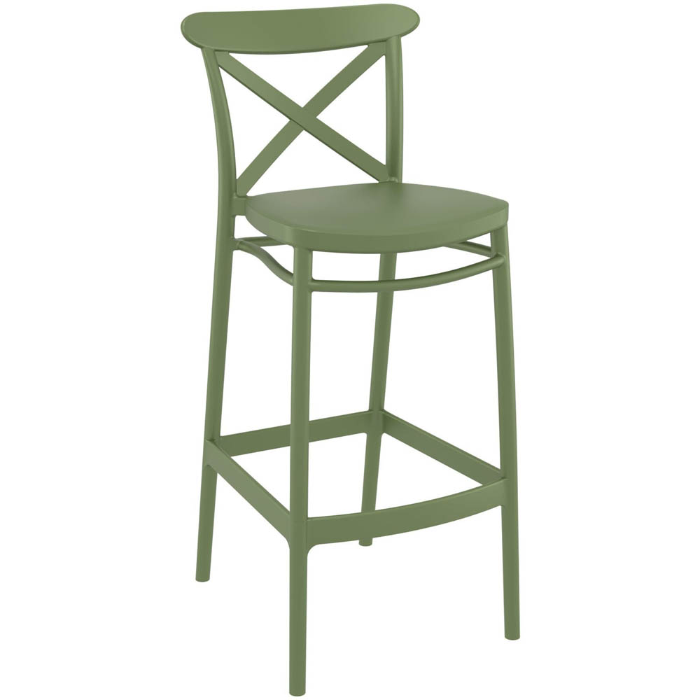 Siesta Cross Barstool 750mm Olive Green