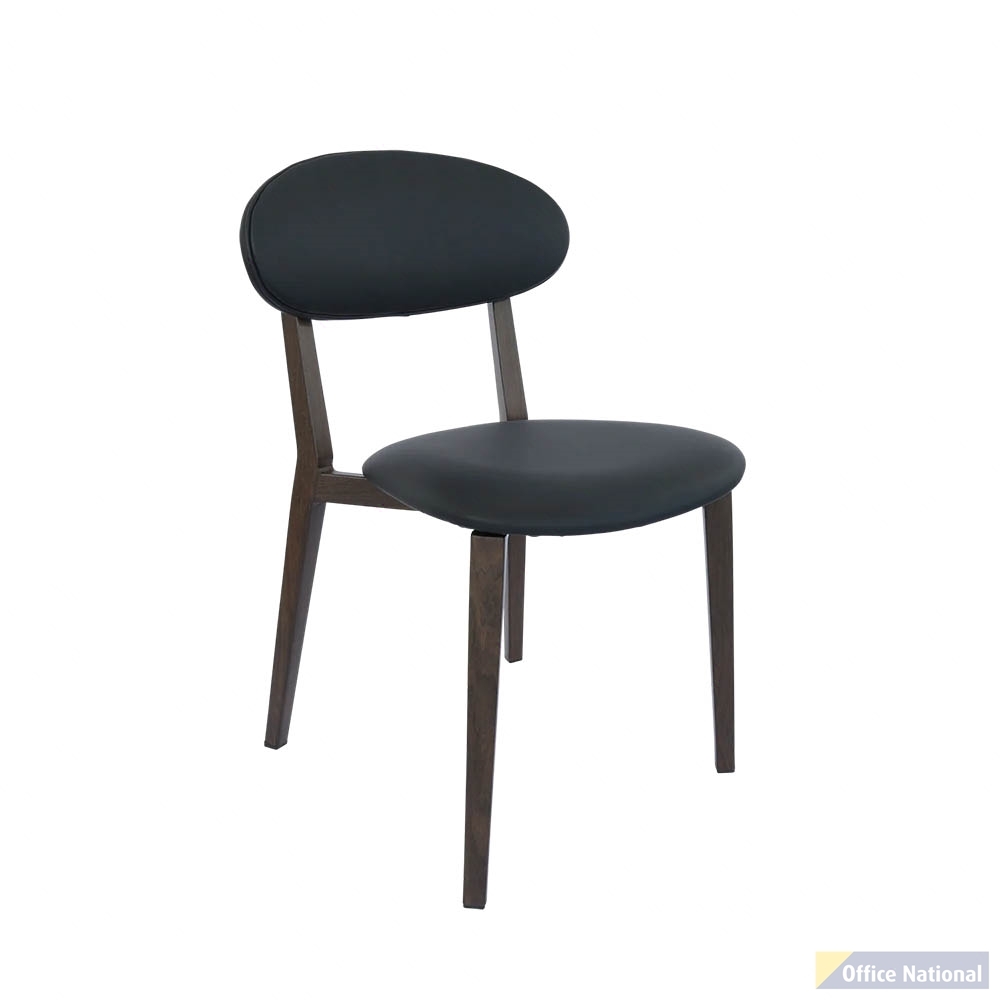 DURAFURN ATLANTA CHAIR NARROW BACKREST WENGE FRAME/BLACK VINYL SEAT AND BACKREST