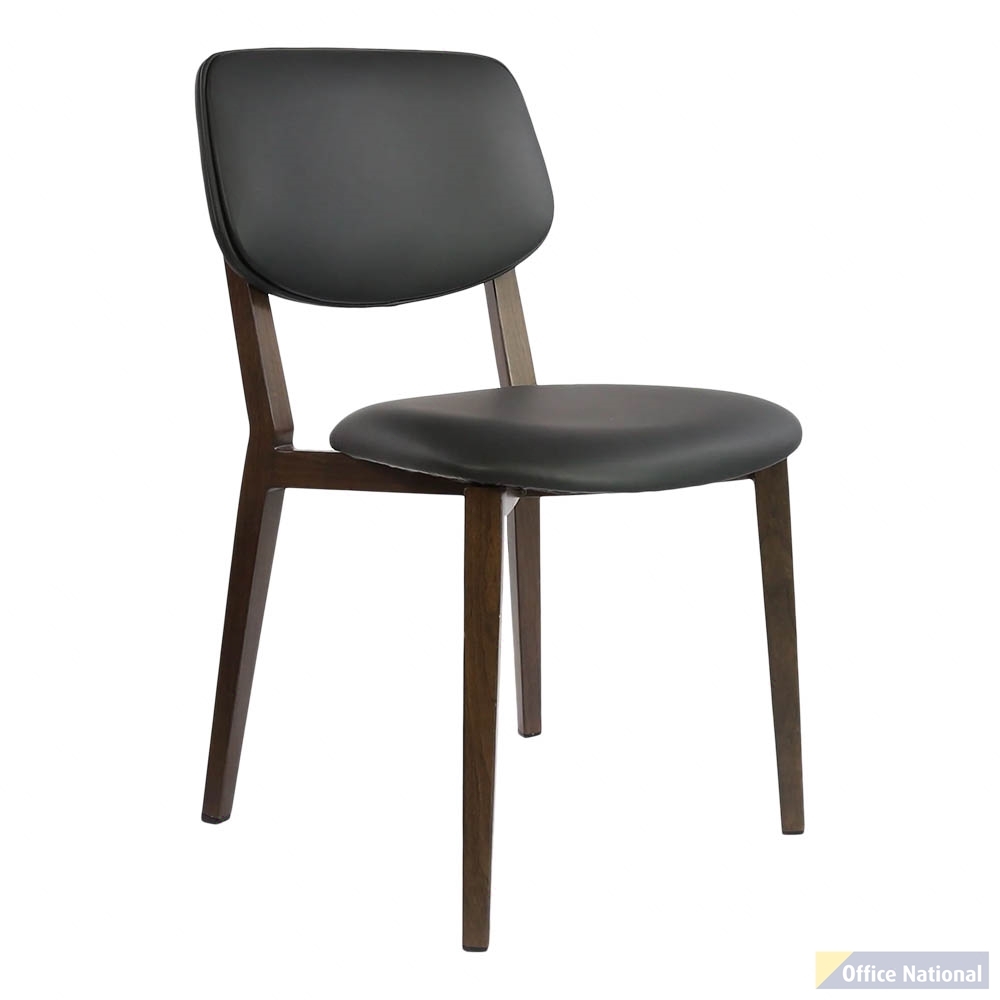 DURAFURN ATLANTA CHAIR LARGE BACKREST WENGE FRAME/BLACK VINYL SEAT AND BACKREST