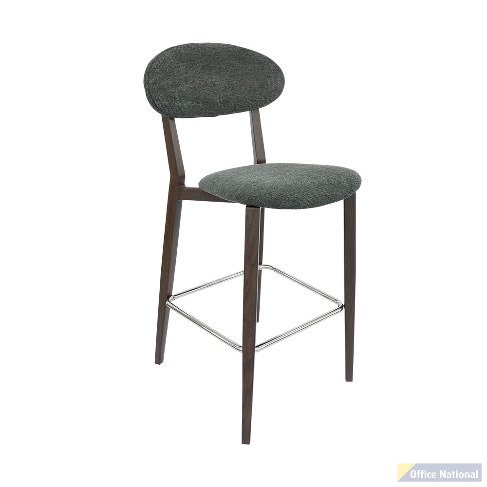 DURAFURN ATLANTA BARSTOOL NARROW BACKREST WENGE FRAME/DARK GREY FABRIC SEAT AND BACKREST