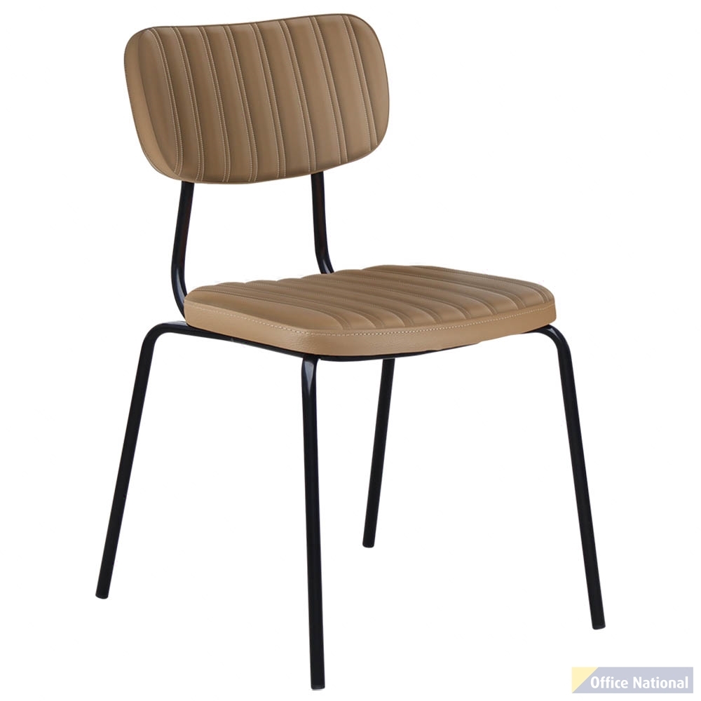 DURAFURN TIRAMISU CHAIR BLACK FRAME TAUPE VINYL