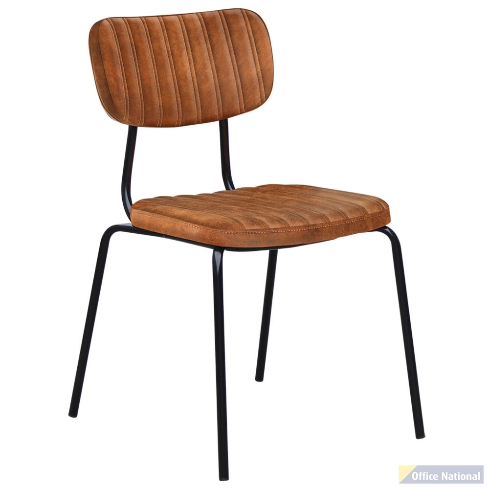 DURAFURN TIRAMISU CHAIR BLACK FRAME TAN FABRIC