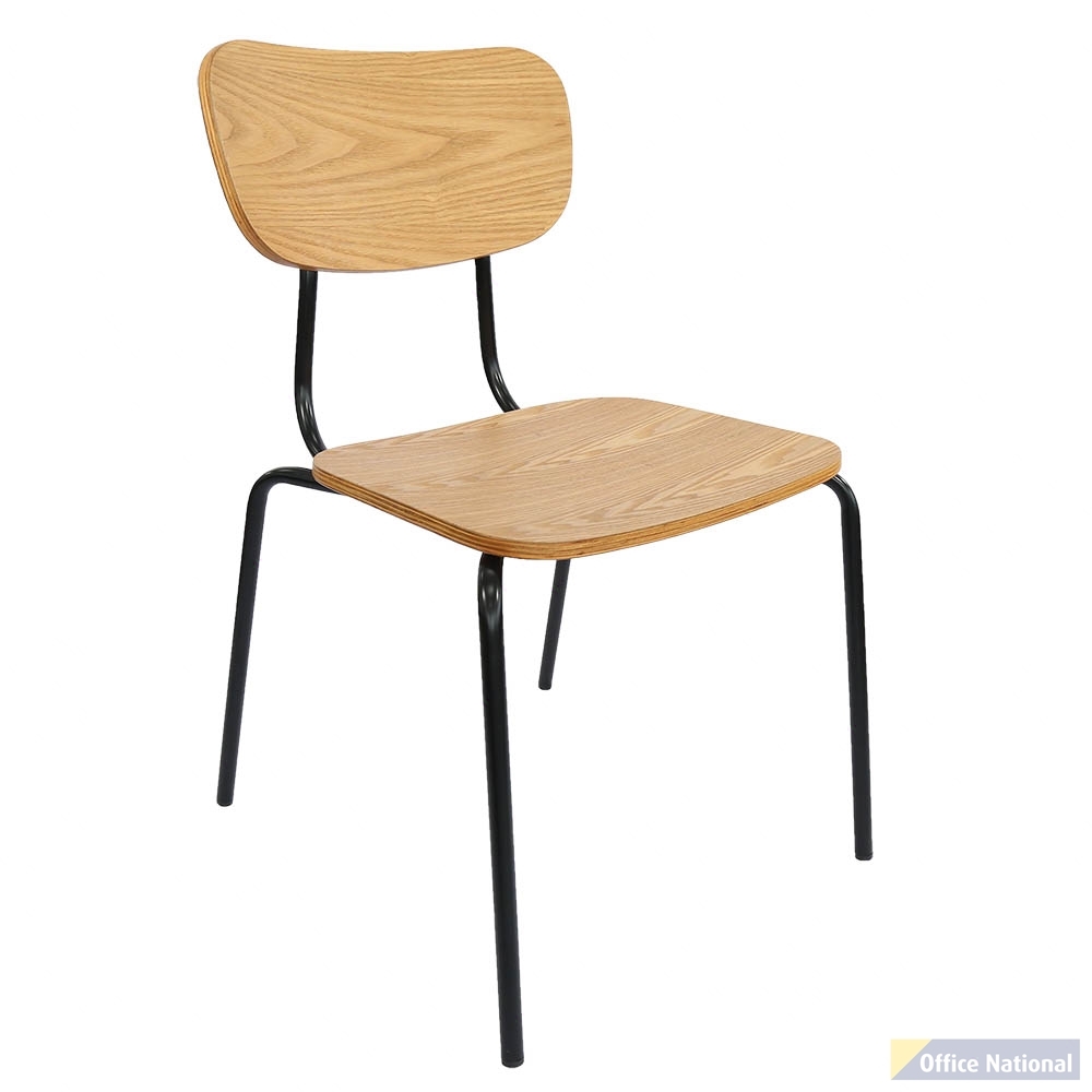 DURAFURN TIRAMISU CHAIR BLACK FRAME OAK PLY