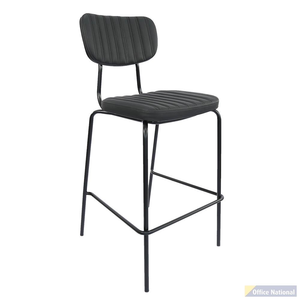 DURAFURN TIRAMISU BARSTOOL BLACK FRAME BLACK VINYL