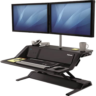 FELLOWES LOTUS DX SIT STAND WORKSTATION 832 X 616MM BLACK