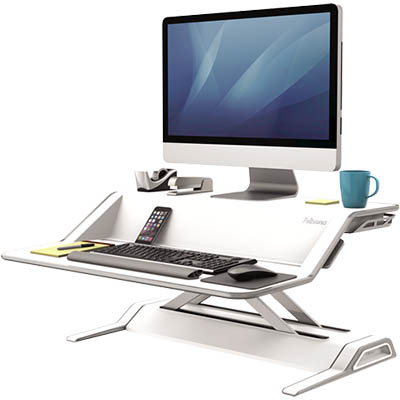 FELLOWES LOTUS SIT STAND WORKSTATION WHITE