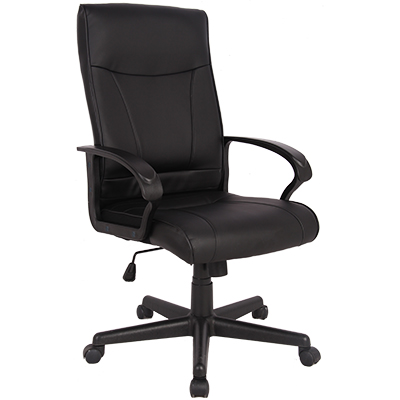 SYLEX HEMSWORTH EXECUTIVE HIGH BACK CHAIR BONDED LEATHER BLACK