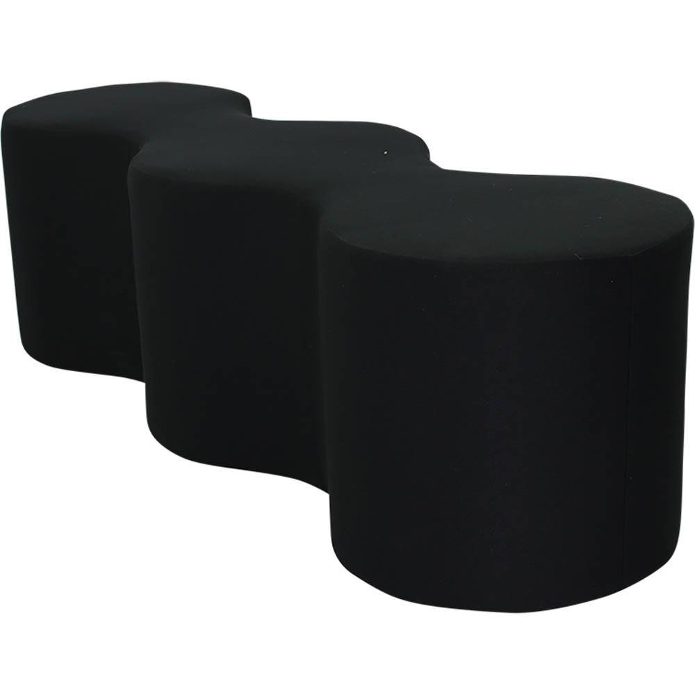 Sylex Lava Lounge Chair Triple Straight Shape Black