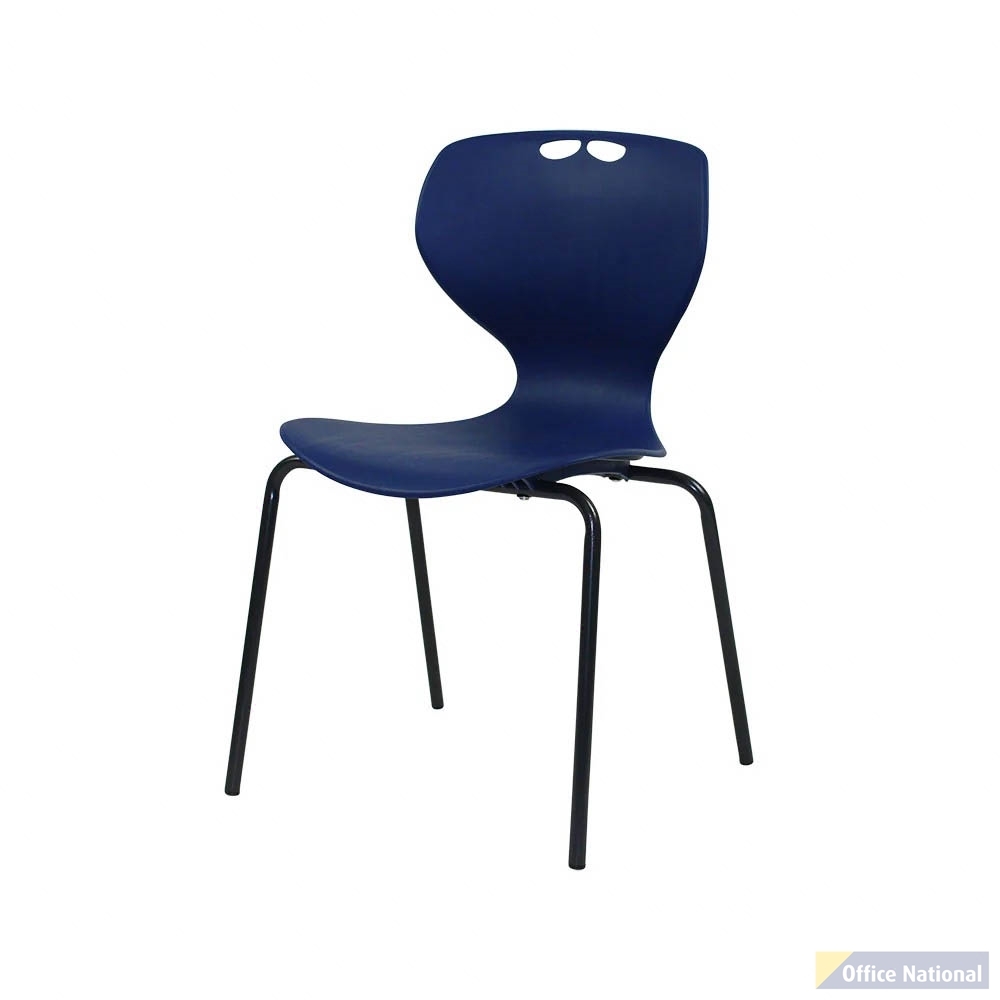 SYLEX ROSWELL CHAIR 4-LEG 430MM BLUE SEAT BLACK FRAME