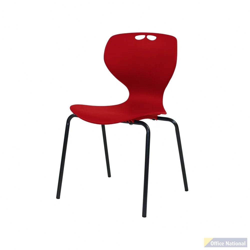 SYLEX ROSWELL CHAIR 4-LEG 460MM RED SEAT BLACK FRAME