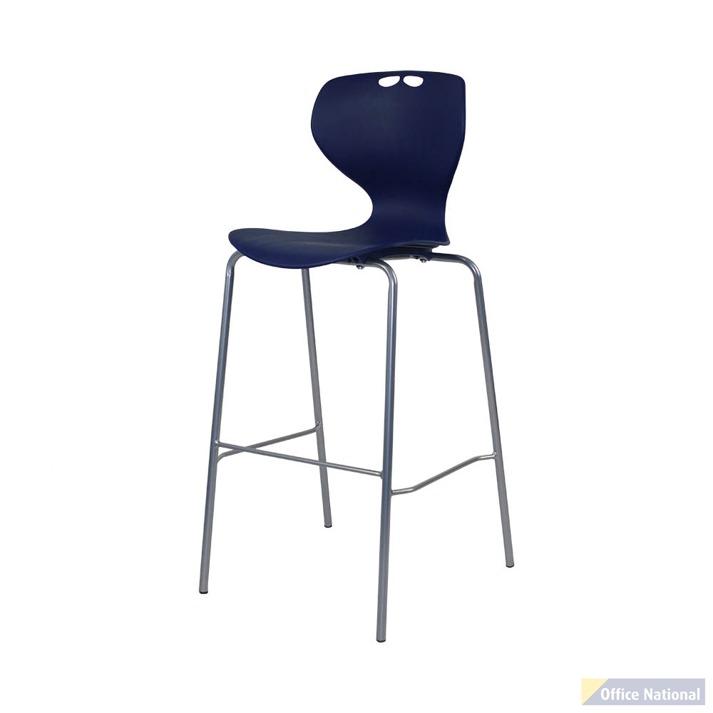 SYLEX ROSWELL 4 LEG STOOL 650MM BLUE SEAT BLACK FRAME