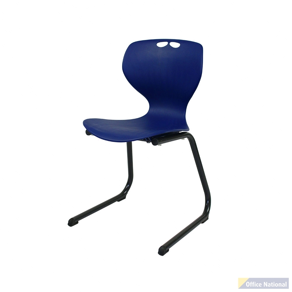 SYLEX ROSWELL CHAIR REVERSE CANTILEVER 310MM BLUE SEAT BLACK FRAME