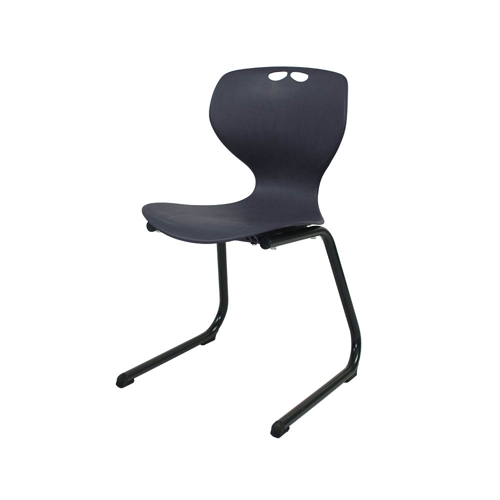 SYLEX ROSWELL CHAIR REVERSE CANTILEVER 430MM CHARCOAL SEAT BLACK FRAME