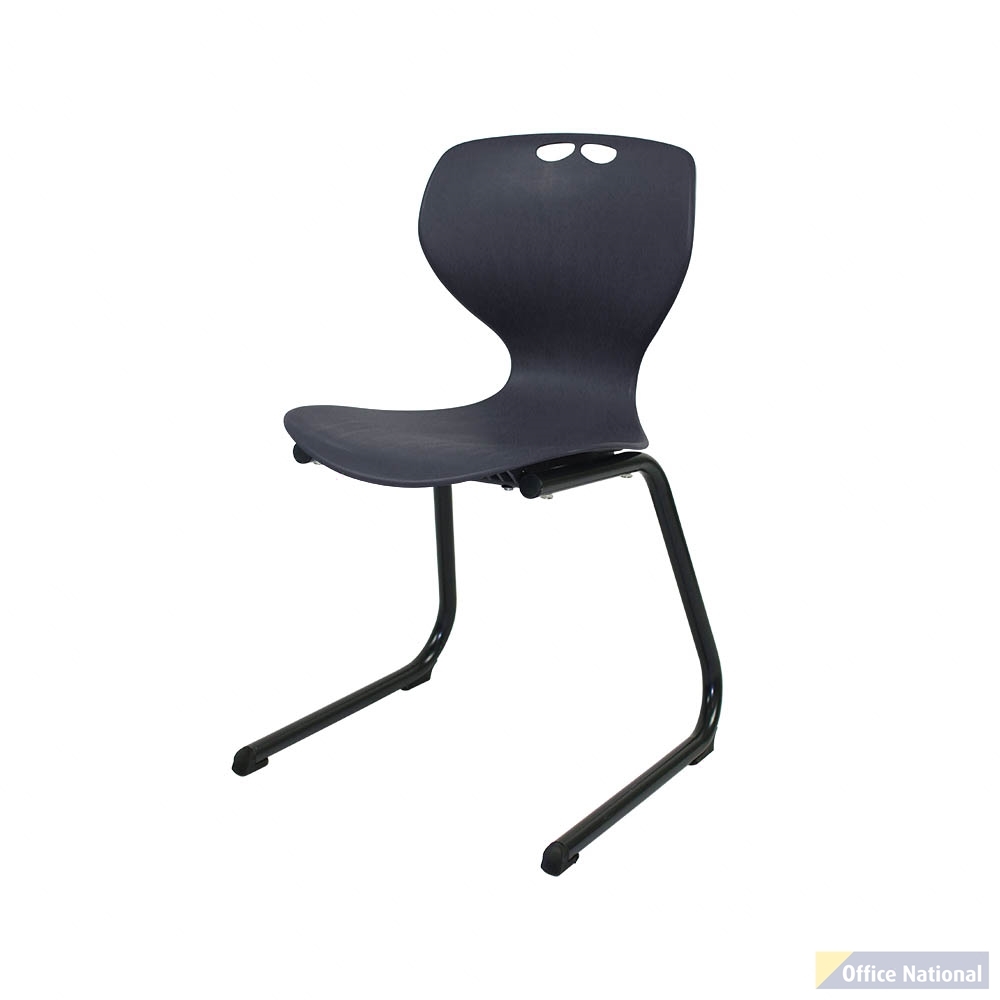 SYLEX ROSWELL CHAIR REVERSE CANTILEVER 460MM CHARCOAL SEAT BLACK FRAME