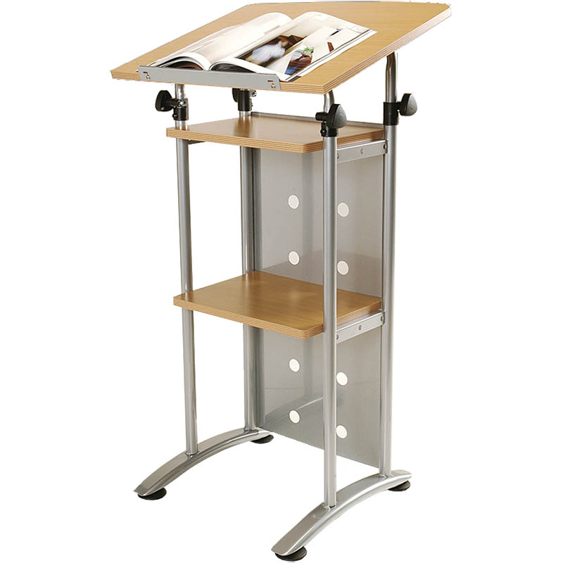 Sylex Presentation Lectern Beech/silver