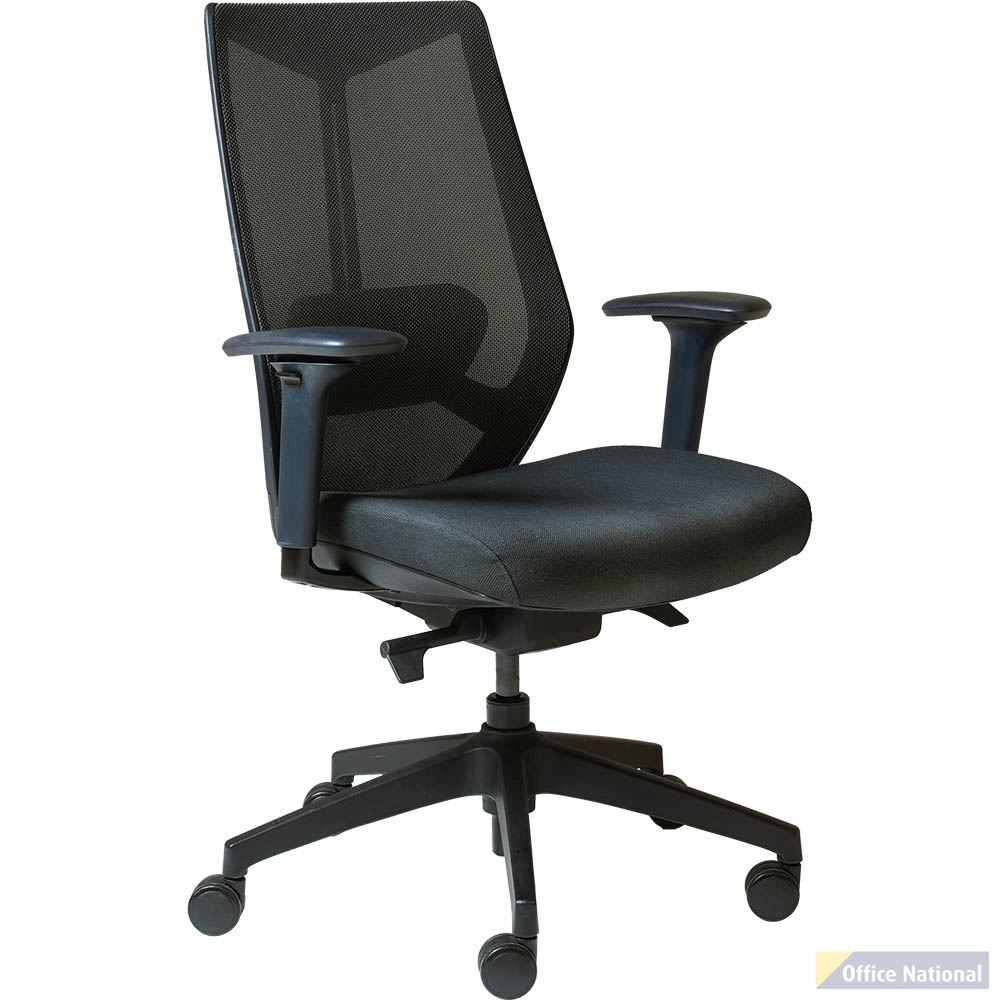 RAPIDLINE ARCO CHAIR HIGH MESH BACK ARMS BLACK