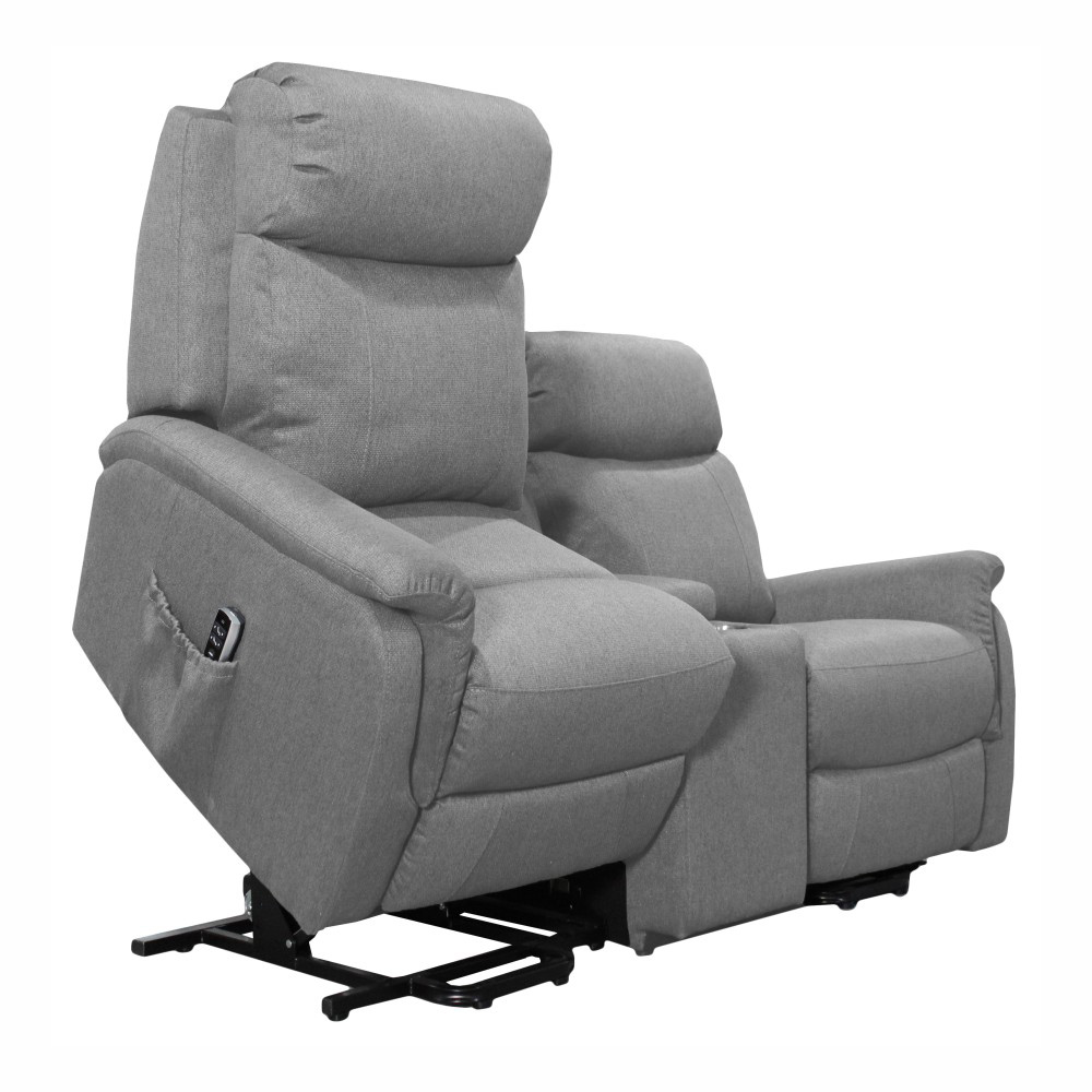 RAPIDLINE HOME ELEVATE ASCOT LOVE SEAT DUAL MOTOR MEDIUM FABRIC MANISA FOSSIL