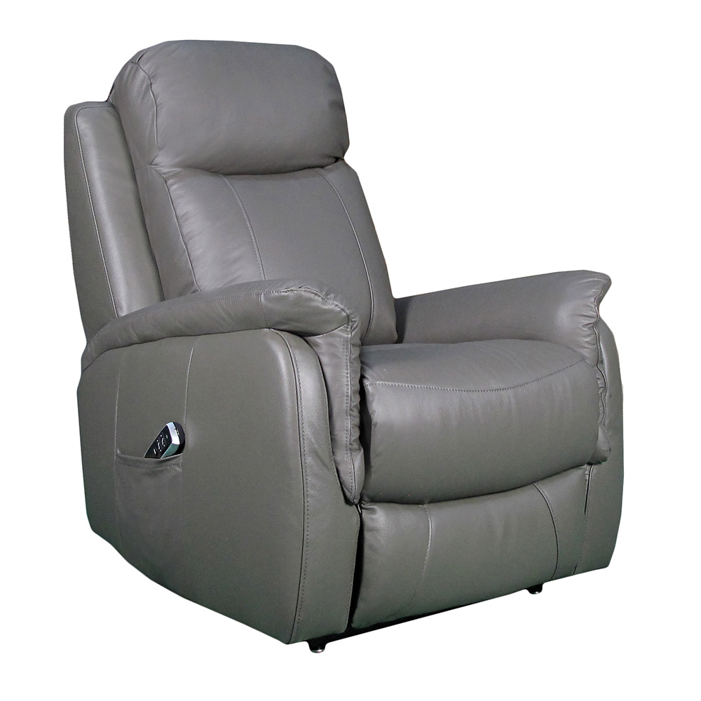 RAPIDLINE HOME ELEVATE ASCOT LIFT CHAIR DUAL MOTOR MEDIUM LEATHER DARK GREY