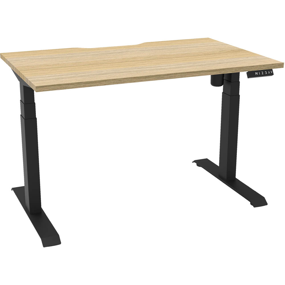 RAPIDLINE BOOST LIGHT SINGLE SIDED WORKSTATION 1200MM NATURAL OAK TOP / BLACK FRAME