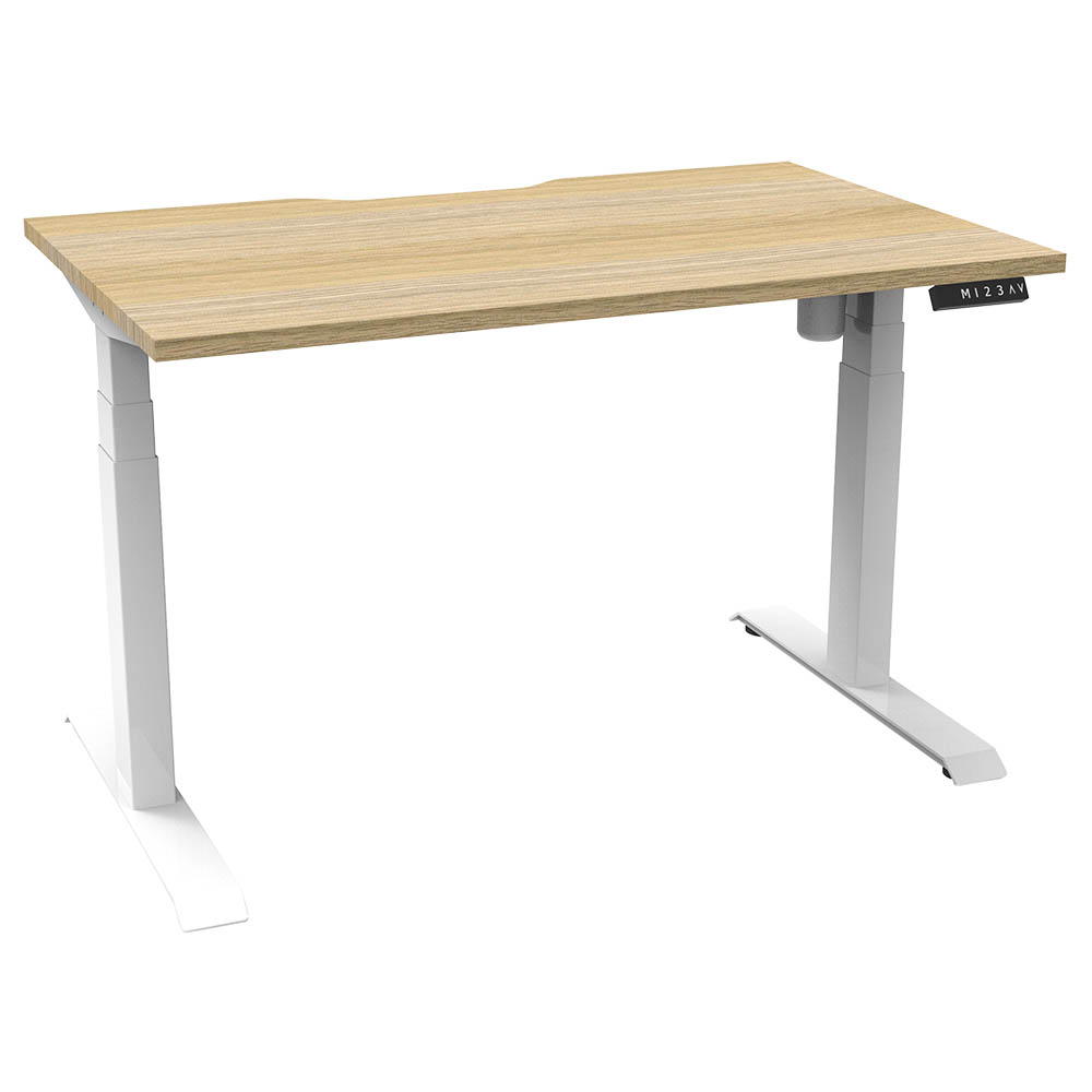 RAPIDLINE BOOST LIGHT SINGLE SIDED WORKSTATION 1200MM NATURAL OAK TOP / WHITE FRAME