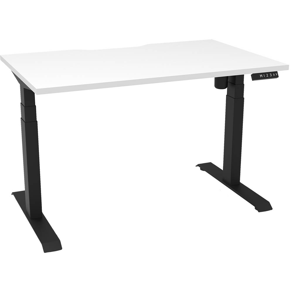 RAPIDLINE BOOST LIGHT SINGLE SIDED WORKSTATION 1200MM NATURAL WHITE TOP / BLACK FRAME