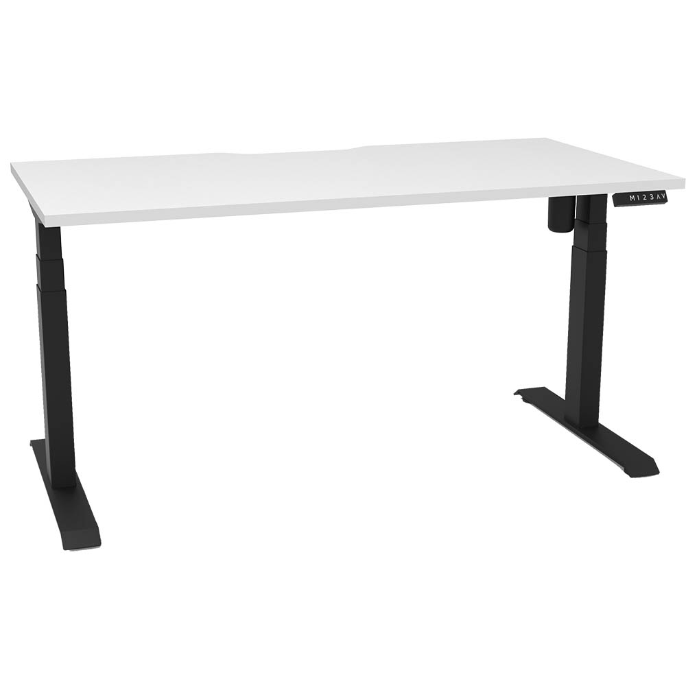 RAPIDLINE BOOST LIGHT SINGLE SIDED WORKSTATION 1500MM NATURAL WHITE TOP / BLACK FRAME