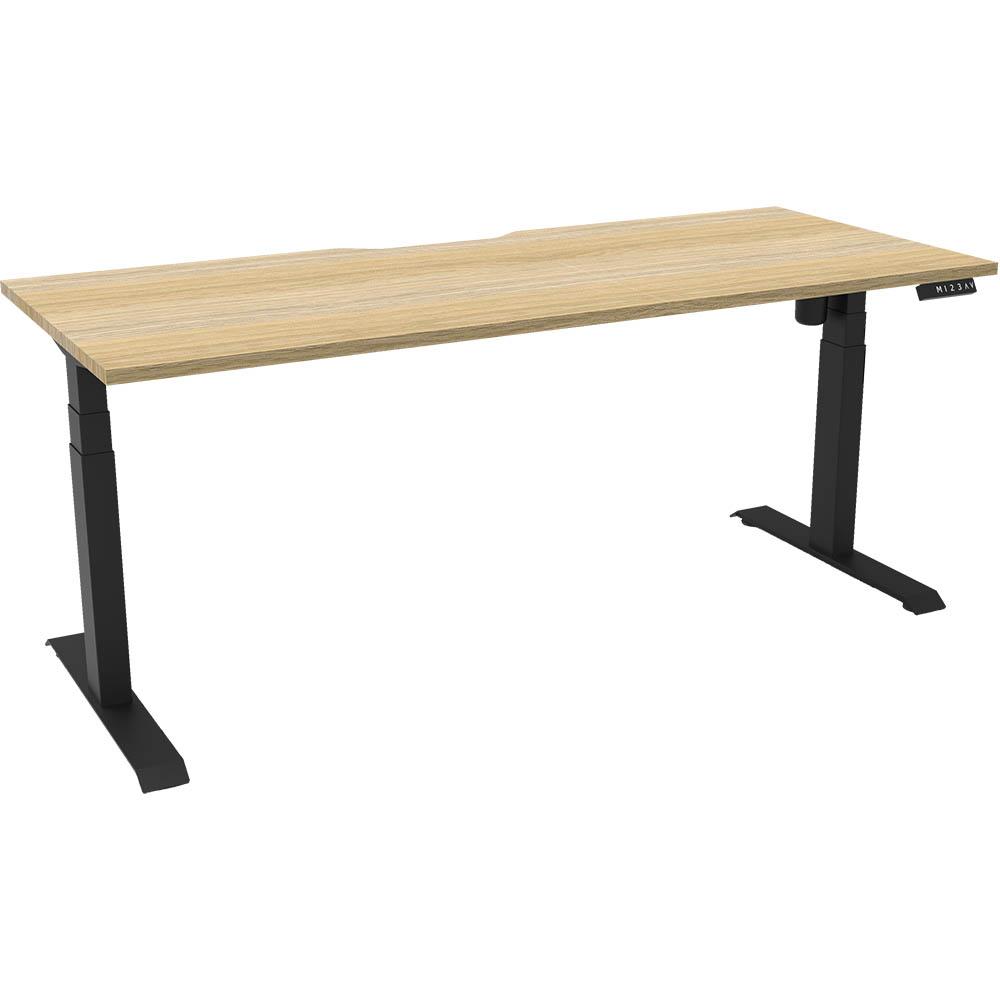 RAPIDLINE BOOST LIGHT SINGLE SIDED WORKSTATION 1800MM NATURAL OAK TOP / BLACK FRAME