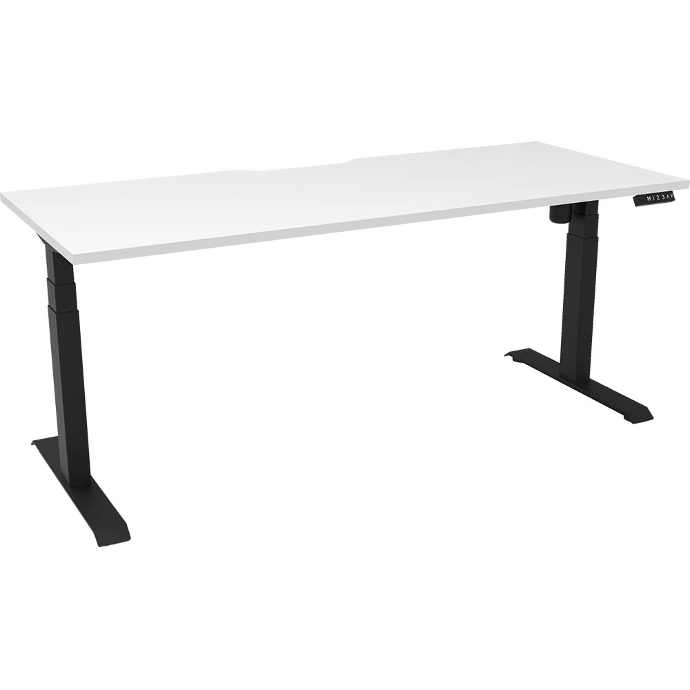 RAPIDLINE BOOST LIGHT SINGLE SIDED WORKSTATION 1800MM NATURAL WHITE TOP / BLACK FRAME