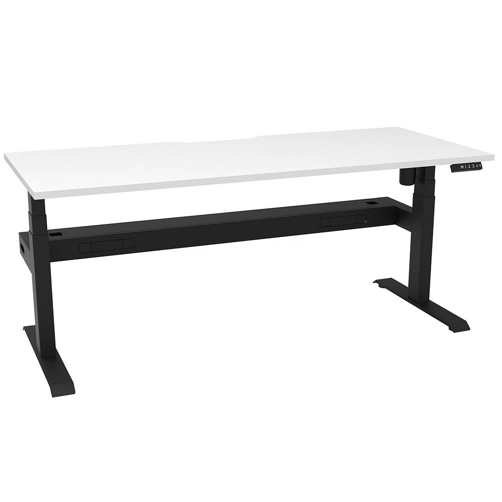 RAPIDLINE BOOST LIGHT SINGLE SIDED WORKSTATION WITH CABLE TRAY 1500MM NATURAL WHITE TOP / BLACK FRAME