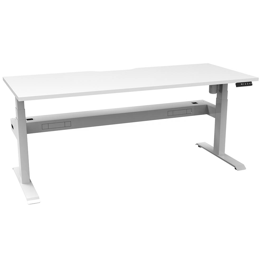 RAPIDLINE BOOST LIGHT SINGLE SIDED WORKSTATION WITH CABLE TRAY 1500MM NATURAL WHITE TOP / WHITE FRAME