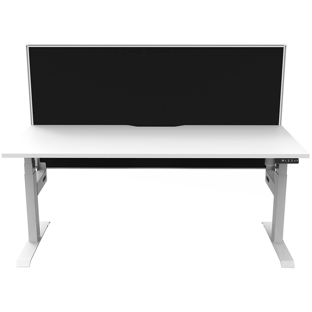 RAPIDLINE BOOST LIGHT SINGLE SIDED WORKSTATION WITH SCREEN 1500MM NATURAL WHITE TOP / WHITE FRAME / BLACK SCREEN