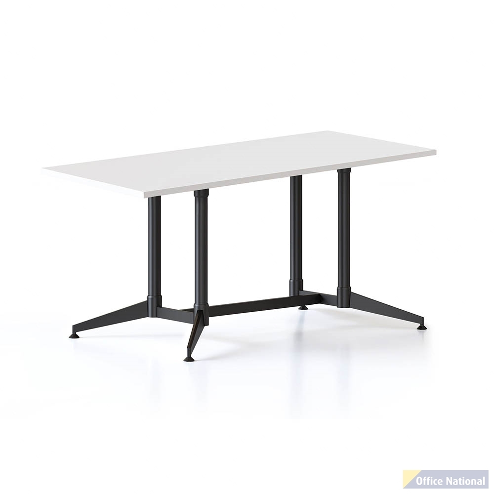RAPIDLINE TYPHOON MEETING AND BOARDROOM TABLE RECTANGLE 1500 X 750MM NATURAL WHITE TOP AND BLACK P/C ALL OVER FRAME