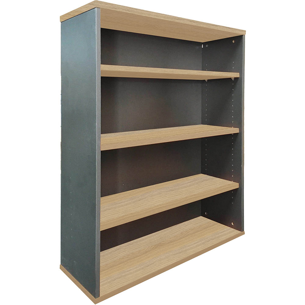 RAPID WORKER BOOKCASE 3 SHELF 900 X 315 X 1200MM OAK/IRONSTONE