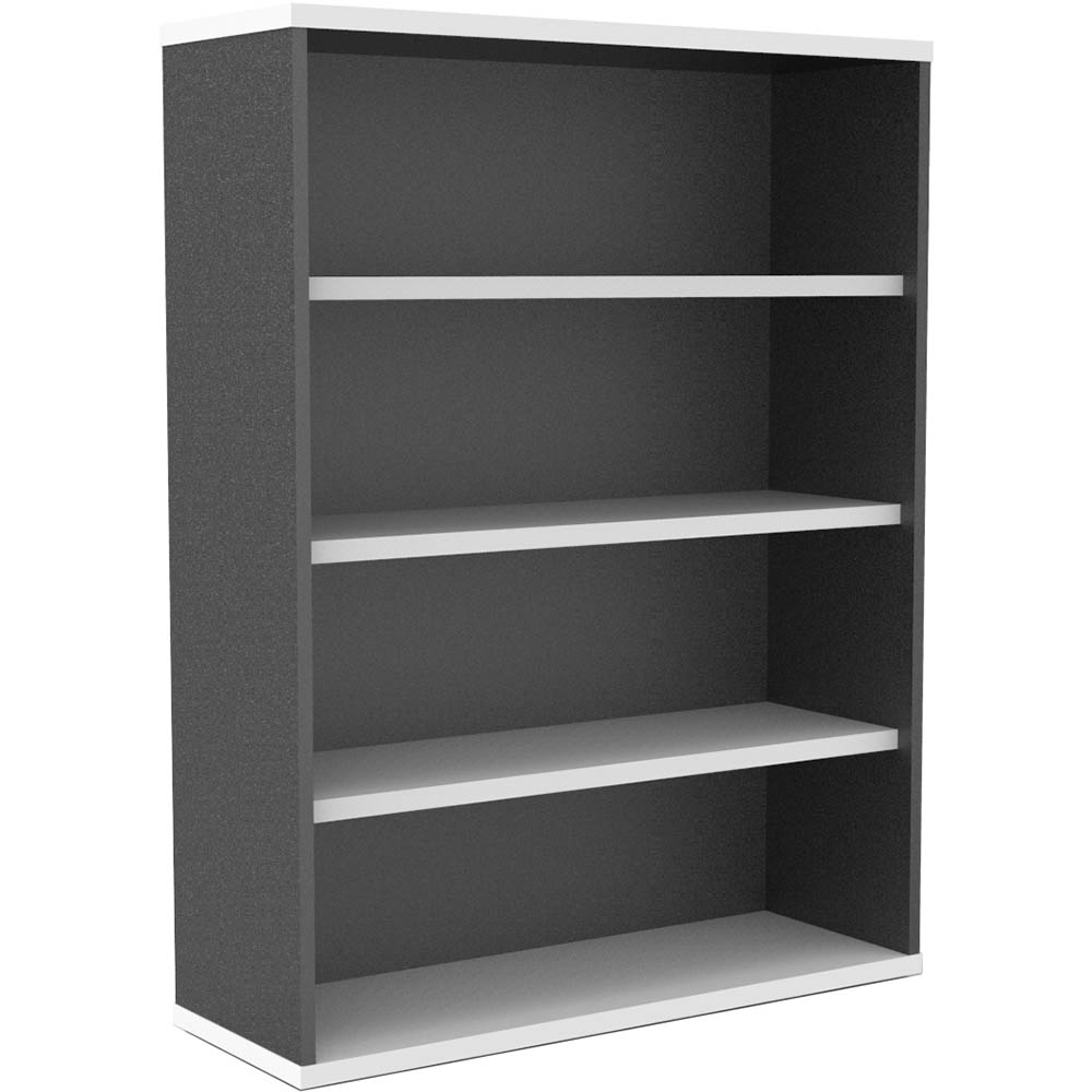 RAPID WORKER BOOKCASE 3 SHELF 900 X 315 X 1200MM WHITE/IRONSTONE