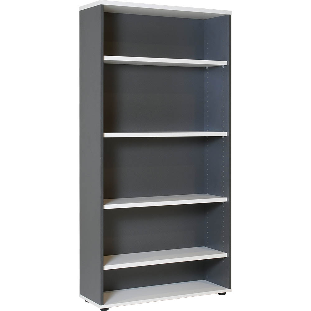 RAPID WORKER BOOKCASE 4 SHELF 900 X 315 X 1800MM WHITE/IRONSTONE