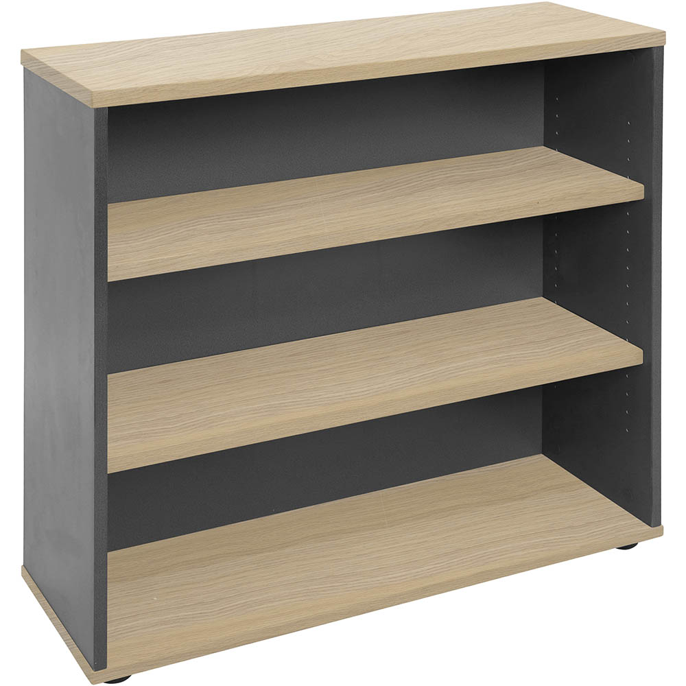 RAPID WORKER BOOKCASE 3 SHELF 900 X 315 X 900MM OAK/IRONSTONE