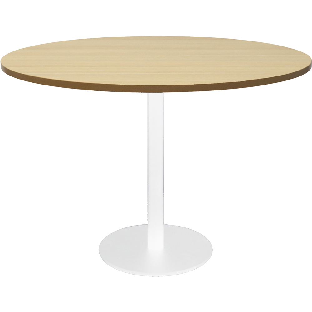RAPIDLINE ROUND TABLE DISC BASE 1200MM NATURAL OAK/WHITE