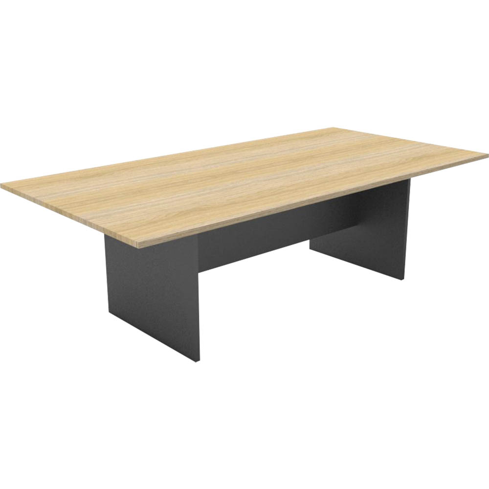 RAPID WORKER BOARDROOM TABLE 2400 X 1200MM OAK/IRONSTONE