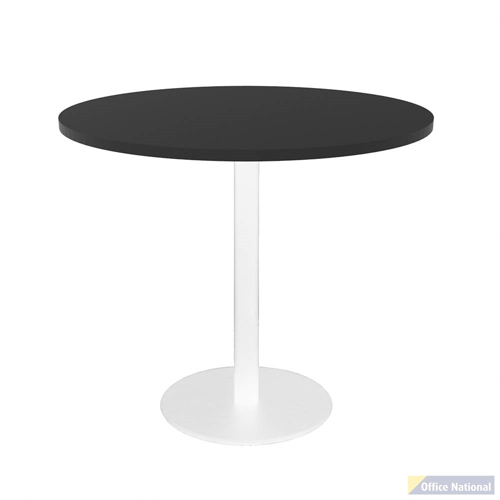 RAPIDLINE ESTILLO ROUND TABLE DISC BASE 900 X 755MM BLACK TOP AND WHITE P/C