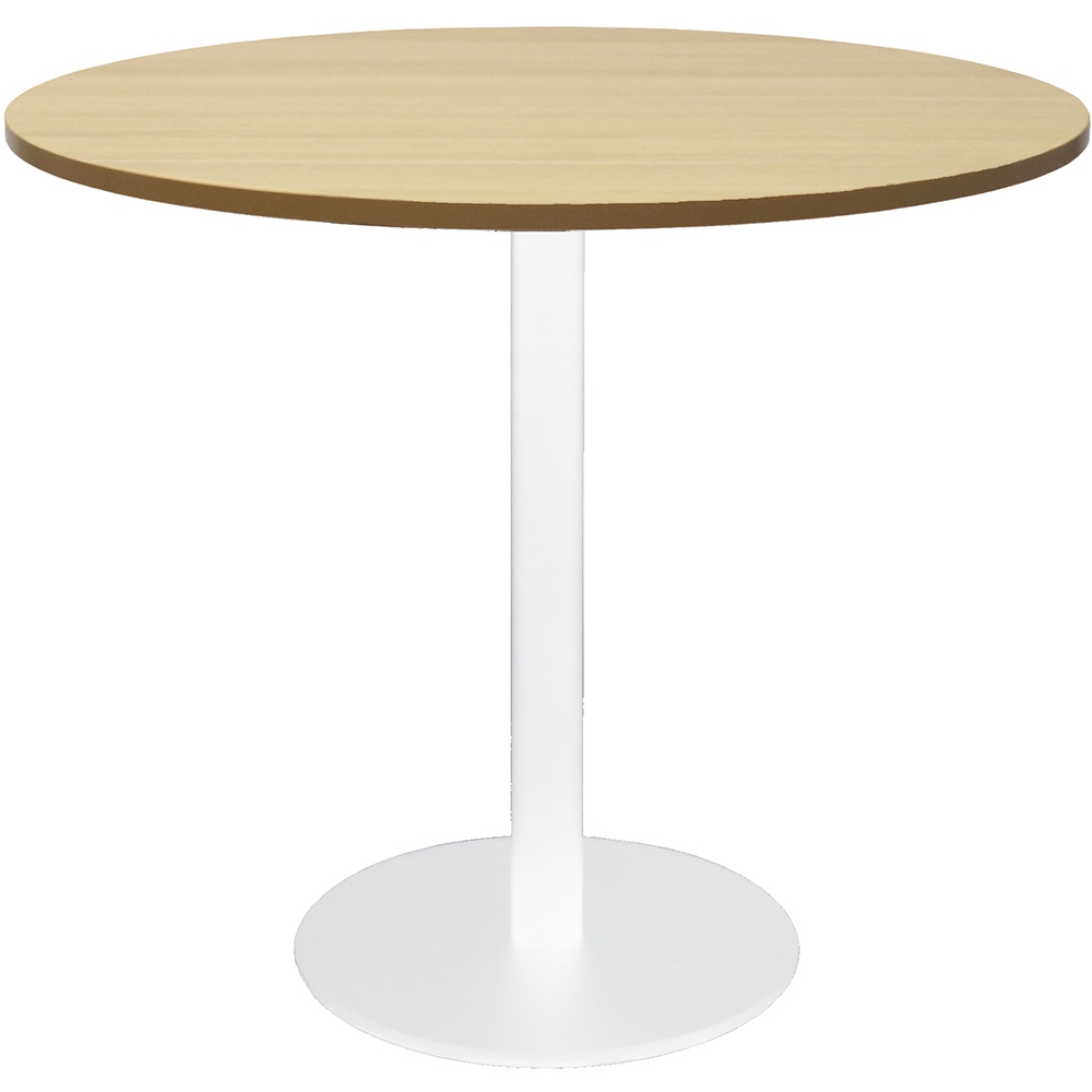 RAPIDLINE ROUND TABLE DISC BASE 900MM NATURAL OAK/WHITE