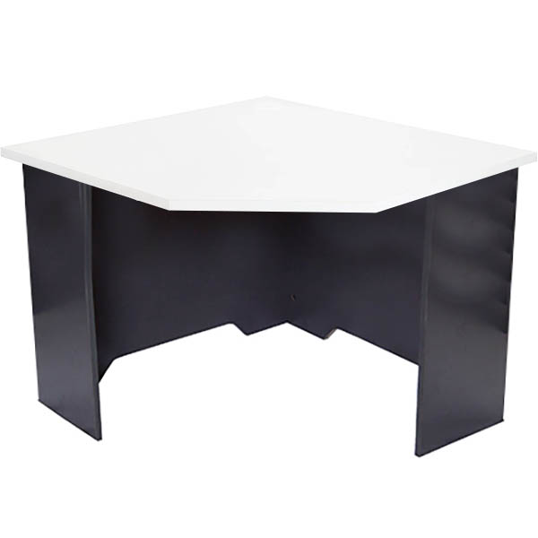 RAPID WORKER CORNER WORKSTATION UNIT 900 X 900 X 600MM WHITE/IRONSTONE